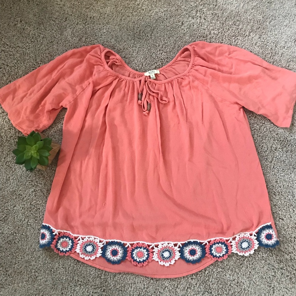 Size small coral kori America top